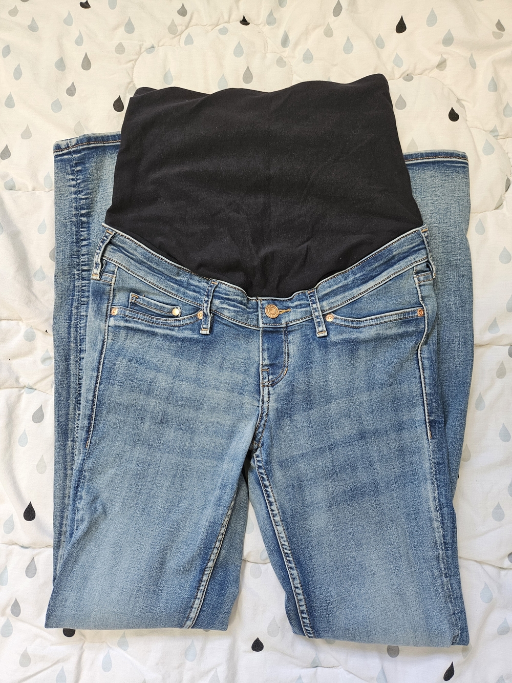 Women's Maternity Jeans - Light Blue Stretch Denim